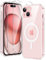Xiltlly Magnétique Coque pour iPhone 15 avec 2 Pièces Verre Trempés, Compatible avec MagSafe, Anti Rayures Antichoc TPU Bumper Housse Etui, Étui de Protection pour iphone 15, Transparent