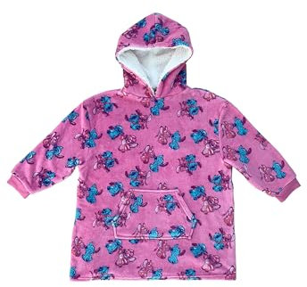 Hoodie Decke Kinder Disney Stitch | Geschenke für Mädchen | Decke mit Ärmeln und Kapuze | gefüttert | Fleece | Oversize Hoodie | Kuschelpullover | Blanket Hoodie