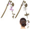 CHGCRAFT 2 bâtonnet à Cheveux Japonais en Alliage pour Femme Accessoire de Coiffure avec Pompon