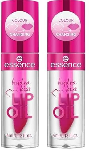 Essence Cosmetics essence hydra kiss LIP OIL huile à lèvres, humidifiant, hydratant, protecteur, avec huiles, sensation de rosée (4ml) (Lot de 2)