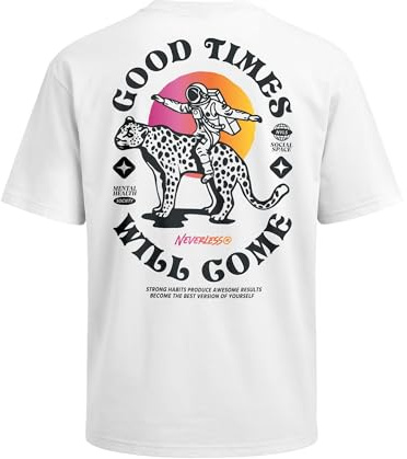 Neverless® Herren T-Shirt - Good Times - Oversized Relaxed Fit Sommer Fashion Streetstyle