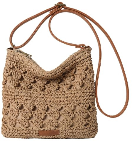 Monetais Sac à bandoulière en Paille, Sac à Main en Paille tissé Creux pour Femmes, bandoulière de Plage d'été