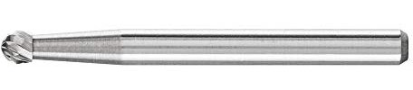 PFERD HM-Frässtift, Kugelform KUD, Zahnung 3 PLUS, Frässtift-ø 3mm, Schaft-ø 3mm, Länge 33mm, 21211083 – für universelle Anwendungen auf den wichtigsten industriell verwendeten Werkstoffen