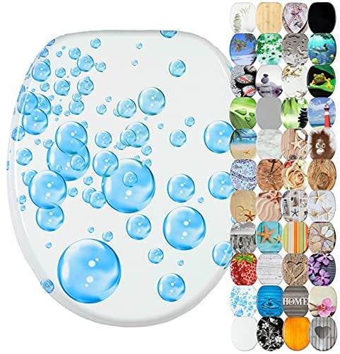 Sanilo Soft Close Toilet Seat, Wide Choice of New Toilet Seats, Stable Hinges, Easy to Mount (Water Balls)