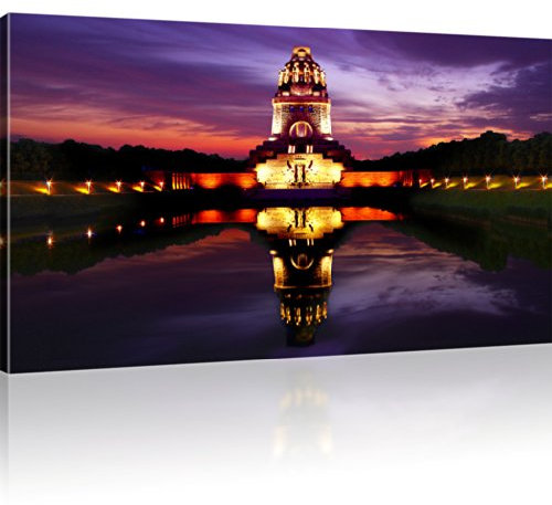 Wandbild Völkerschlachtdenkmal Leipzig Kunstdruck auf Leinwand Kunstdruck - 100x55 cm 1-Teilig: Mehrfarbig