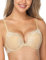 WingsLove Women's Push up Bra Floral Lace Padded Underwire Bra Demi Plunge (Nude 36B)