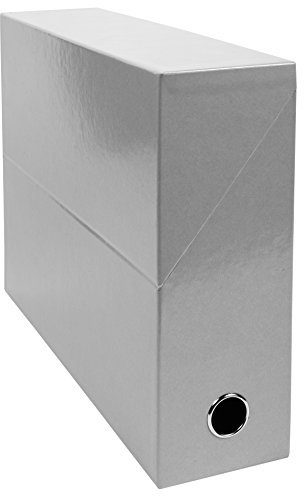 Exacompta 89937E Packung mit 5 Transferboxen Iderama aus laminiertem Karton, robust und strapazierfähig, 24 x 32 cm, Ideal für Ihre Dokumente in Format DIN A4, Rücken 90mm, grau, 5 Stück