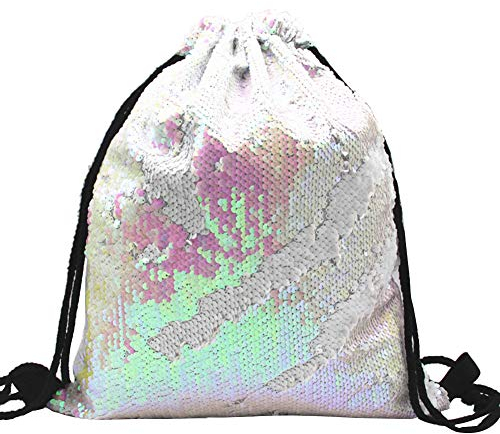 Pailletten Rucksack, Amor Frauen Mädchen Meerjungfrau Glitzer Turnbeutel Tunnelzug Sporttasche Gym Bag Outdoor Schultertasche Schminktasche Daypacks 45 * 36CM