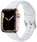 Ouwegaga Compatible con Apple Watch Correa 38mm 40mm 41mm 42mm 44mm 45mm, Correa de Deportiva de Silicona Suave Compatible con iWatch Series 8/7/6/5/4/3/2/1/SE, 38mm/40mm/41mm S/M Blanco