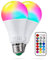REYLAX Farbige Leuchtmittel LED RGBW Lampe E27 10W, Dimmbare Kaltweiß Edison Glühbirne Lampen Dual Memory 12 Farben LED Birnen, Fernbedienung inklusive, für Wohnzimmer, Partykeller (2-er Pack)