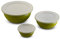 Omada Design - Juego de 3 cuencos con tapa (0,5 l – 1,5 l – 3,5 l) Interior blanco y exterior colorido, Microban antibacteriano, línea Sanaliving