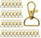 TAIYOU 30 Stück Golden Karabinerhaken Hummer Schlüsselanhänger Schwenker 360° Karabinerverschlüsse D-Ringen Drehbare Karabinerhaken mit Drehverschluss für DIY Bastelarbeiten Taschenherstellung