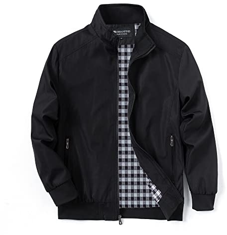 URBANFIND Men's Sports Shell Jacket Lightweight Windbreaker Outdoor Recreation Coat US XL Black