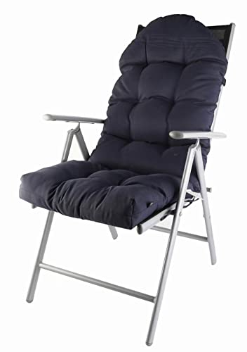 YBLANDRV Schaukelstuhl Kissen Outdoor, Gartenstuhl Auflage mit Haltegurt, Sitzkissen Stuhlauflage Hochlehner Sitzauflagen für GartenmöBel, Atmungsaktive Relaxstuhl Auflage (Navy Blue 110x50x10cm)