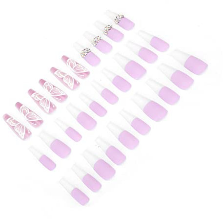 Ballerina Fake Nails, Nail Art Stickers Holiday Safe (0070-4D-21)