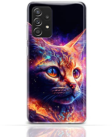 KX-Mobile Handyhülle für iPhone 8 Hülle aus Silikon/TPU für die Rückseite mit Motiv 3531 kosmische Katze leuchtender Rauch