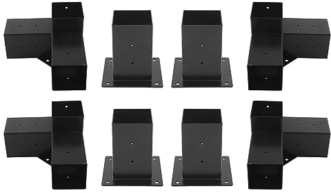 Kit Fai Te in Acciaio con Staffa per Pergola a 3 Vie per la Lavorazione del Legno Robusto Antiruggine, Facile Montaggio, Posizionamento Flessibile (8PCS)