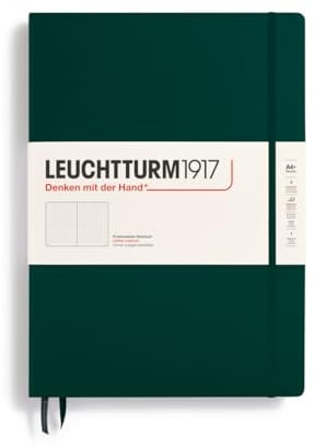 LEUCHTTURM1917 370264 Notizbuch Master Classic (A4+) Hardcover, 233 nummerierte Seiten, Forest Green, dotted
