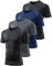 TELALEO 4 Pack Kompressionsshirt Herren Kurzarm Funktionsshirt Herren Atmungsaktiv Laufshirt Sport Tshirts für Fitness Laufen Gym M