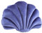 Muschelförmiges Kissen, Samt, gemütlich, solide, dekorativer Couchkissen, Überwurfkissen mit Kisseneinsatz für Zuhause, Sofa, Bett, Wohnzimmer, Dekoration, Wurfkissen (lila, 33 x 46 cm)