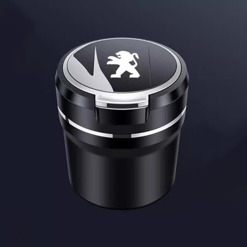 LNLMY Auto-Aschenbecher für BMW 5 Series/3 Series/7 Series/X1/X2/X3/X4/X5/X6/X7, Tragbarer Reise Zigarettenhalter mit Klappdeckel Emblem Zubehör,Sliver-B