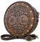 HiiFeuer Viking geprägte Umhängetasche Crossbody Bag, Gürteltasche aus nordischem Kunstleder Schultertasche, Mittelalter tragbare Cosplay Umhängebeutel (Braun B)