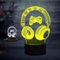 Creative Acrylic 3D Night Light Gamepad Headphone Headset Model Table Lamp for Boys Girls Cool Decor for Bedroom 16 Color Remote Control Illusion Lamp Ornaments Lamp Gifts for Game Music Lover Teens