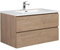 Badezimmer Badmöbel-Set Angela 90cm - Kastanien Eiche - Unterschrank Schrank Waschbecken Waschtisch