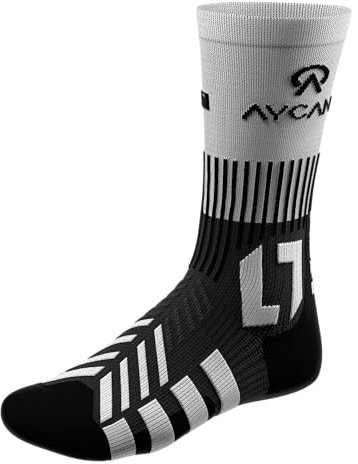 AYCANE Powerlight wadenhohe Eishockey-Socken – ultraleicht, schnelltrocknend, nahtlos, mit Spannschutz gegen Schnürsenkel-Druck & perfektem Sitz im Schlittschuh – Schwarz (M (EU 39-41))