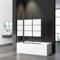 Duschwand für Badewanne 160 x 140 cm 3-teilig Faltbar Schwarz, Gestreift Glas Duschabtrennung mit festem Segment Badewannenaufsatz aus 6mm ESG Sicherheitsglas, 140cm Duschtrennwand Badewannenwand