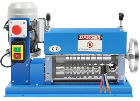 TESUGN Electric Wire Stripping Machine, 370W Automatic Wire Stripping Tool Cable Stripper Copper Recycle Wire Stripper, 11 Channels 10 Blades 1.5 – 38mm Stripping Cable Powered Portable