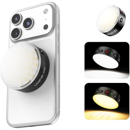 Ulanzi MFL01 Mini Flash per smartphone, Luce fotografica da 10W, Flashlight e luce per foto cellulare 2-in-1, 2500K-8500K, 3000 Flash, Controllo Bluetooth, Luce magsafe, Compatibile con iPhone 17 16