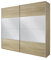 Rauch Möbel Quadra Kleiderschrank, Schwebetürenschrank, 2-türig, mit Spiegel, inkl. Zubehörpaket Basic 6 Einlegeböden 3 Kleiderstangen, Farbe Eiche Sonoma, BxHxT 226x229x62cm