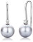 Miore Schmuck Damen 0.06 Ct Diamant Ohrringe mit graue Süßwasserperlen und Brillanten Ohrhänger aus Weißgold 18 karat / 750 Gold