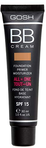 GOSH, BB Cream 3in1 Primer Foundation Feuchtigkeitscreme 30ml I MakeUp für ein gepflegtes Hautbild strahlenden Teint I Abdeckung von Unreinheiten Rötungen I Vegan LSF 15 I, 003 Warm Beige