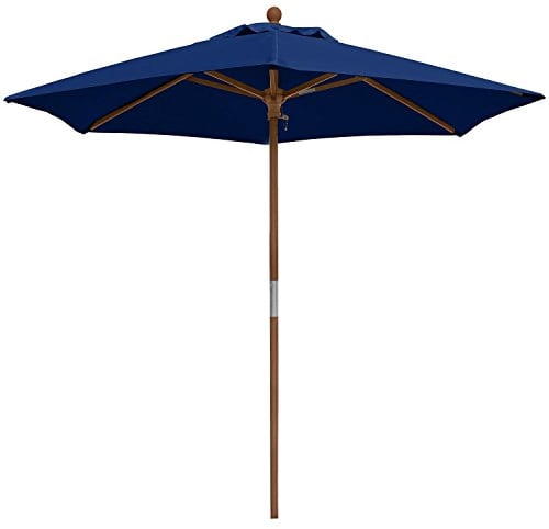 anndora Sonnenschirm 2,1 m rund Balkonschirm Gartenschirm - Winddach Navy Blau