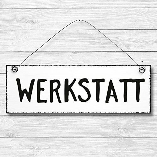 Werkstatt - Türschild Dekoschild Wandschild Holz Deko Schild 10x30cm Holzdeko Holzbild Deko Schild Geschenk Mitbringsel Geburtstag Hochzeit Weihnachten