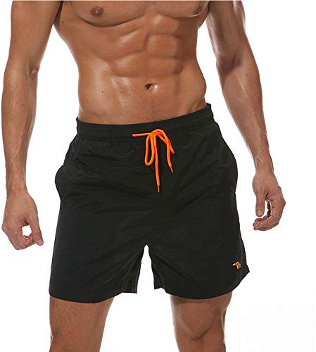 donhobo Men's Swim Trunks Board Shorts Beach Pants Swimming Waterproof Quick Dry Surfing Boardshorts(Black,XXL)