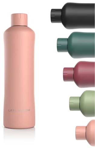 LARS NYSØM Trinkflasche Edelstahl 1000ml | Isolierflasche 1 Liter | Auslaufsichere Wasserflasche für Sport, Fahrrad, Hund, Kinder | Thermosflasche (Blush Rose, 1000ml)
