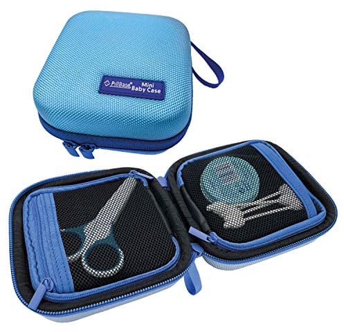 PILLBASE Mini Babycase Reiseapotheke - Kleine Medikamententasche für Kinder und Babys - Leere Notfalltasche für Reisen - Stabile Medizin Aufbewahrung - Reiseapotheke für Kinder