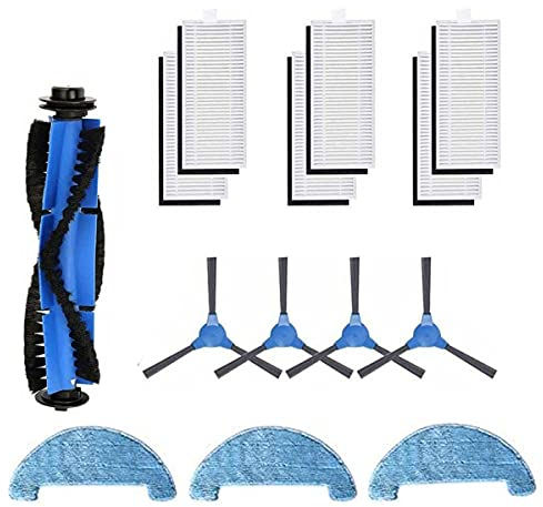ZRF Spare parts kit Accessory for robot vacuum cleaner Bagotte BG700 BG800 parts,1 Main Brush,6 Hepa Filters,4 Side Brushes,3 Mop