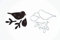 Stanzenshop Stanzschablone: Vogel mit zwei Zweigen - Künstlerisches Bastelzubehör für Kreativliebhaber, ideal zum Gestalten von Grußkarten, Einladungen und Scrapbooking-Projekten.