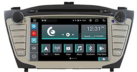 Autoradio für Hyundai IX35 mit GPS, Kamera, Verstärker und kleinem LCD als Standard Android GPS Bluetooth WiFi USB DAB+ Touchscreen 7 8core Carplay AndroidAuto