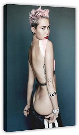 Star Miley Cyrus 8 Leinwand-Poster, Wandkunst, Dekoration, Bild für Wohnzimmer, Schlafzimmer, Dekoration, Rahmen-Stil, 60 x 90 cm