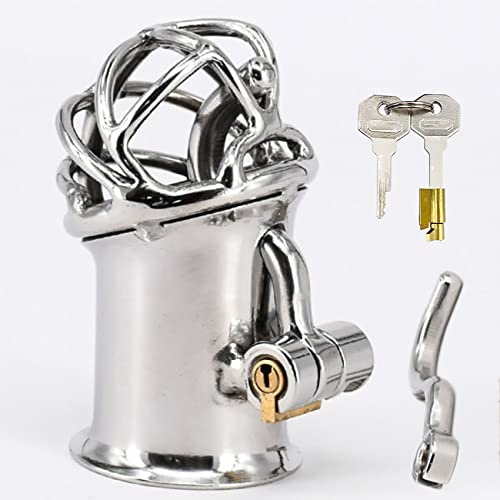 ScreaAss Edelstahl PA Piercing Cockcage Atmungsaktiv Peniskäfig Für Männer Keuschheitskäfig Herren Keuschheitsgürtel SM Extreme Knechtschaft Alternative Penis Schloss Sexspielzeug,Silber,6mm PA