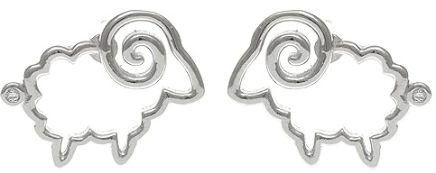 Alexander Castle Sheep Ram Stud Earrings 925 Sterling Silver Earrings for Women with Jewellery Gift Box - Gift for Women