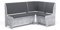 Rodnik Eckbank Tunis 150x120 cm, Sitzbank gepolstert, Truhenbank Beton-Optik (Grau)