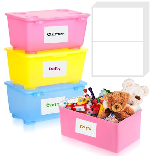 50 Pcs Removable Large Labels for Storage Bins 5.9x3.93 Inch adhesive Storage Bin Labels Blank Packing Labels for Moving Boxes Tote Labels for Organizing White Labels Stickers for School Home Business