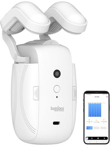 Luminea Home Control Vorhang Motor: Smarter 3in1-Universal-Vorhangmotor mit Akku, Bluetooth, App und Timer (Vorhang Öffner, Antriebsmotor, Automatischer Vorhangöffner)