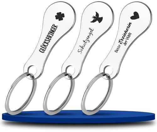 Lot de 3 jetons de Chariot de Courses en métal - Jeton de Chariot Amovible comme Porte-clés - Porte-clés en Acier Inoxydable